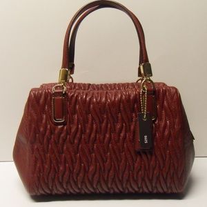 Coach Twisted Leather Mini Satchel Brick Red 49723